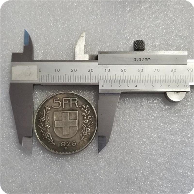Switzerland 1928-B Silver Coins 5 Fr Medal Album Crypto Challenge Coins