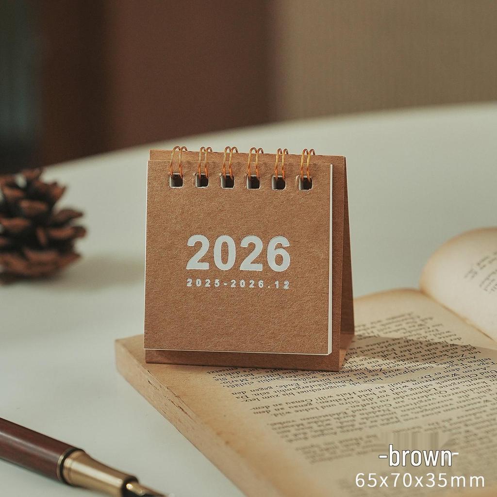 Calendario da scrivania lunare retrò in stile MUJI 2025-2026, mini ornamento INS