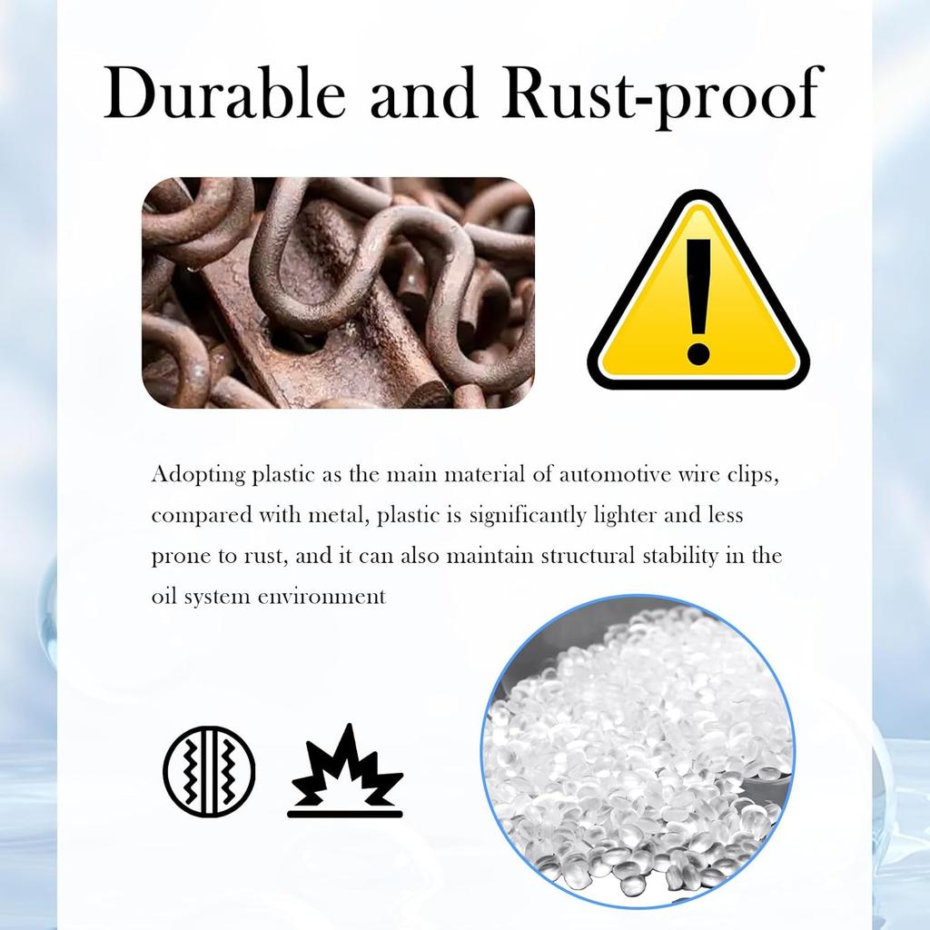 70PCS Car Fuel Line Clips Replacement OEM 937407187/21992748,7 Types Sizes 5/16" And 3/8" Fuel Line Clamp Kit Compatible With Ford Chrysler