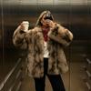 Winter clothing new temperament medium and long imitation fox fur fashion loose and thin thickened fur coat coat women