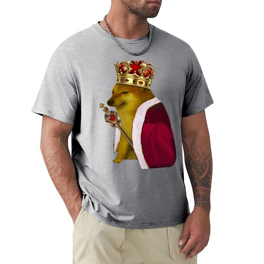 Cheems King T-Shirt Plus Size Tops Customs New Edition Workout Shirts For Men