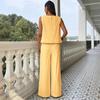 Women's Loose Fit Two Piece Outfit Sleeveless Tank Top High Waist Wide Leg Pantsuit