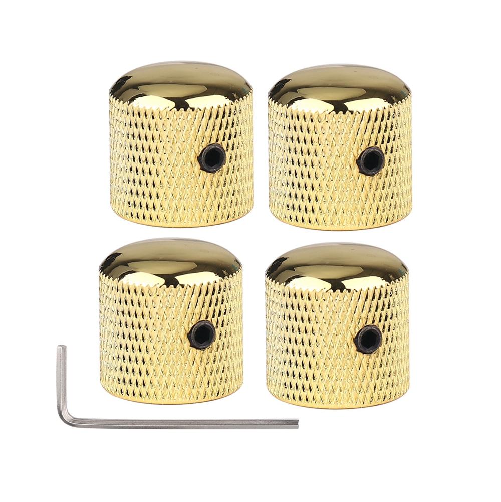 3pcs/4pcs Metal Dome Knobs Electric Bass Guitar Knobs Volume Tone Control Knobs with Wrench Bronze/BK/CR/GD/Black Nickel