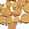 20Pcs Stainless Steel Flat Round Links Stamping Blank Tag Connectors 2 Holes Disc Pendant DIY  Necklaces Jewelry Making Supplies