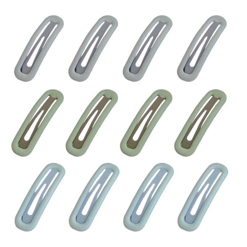 Pack Of 12 Bright Mixture Hair Clamps Thin Not Slip Hairpins For Women Girls Daily Use