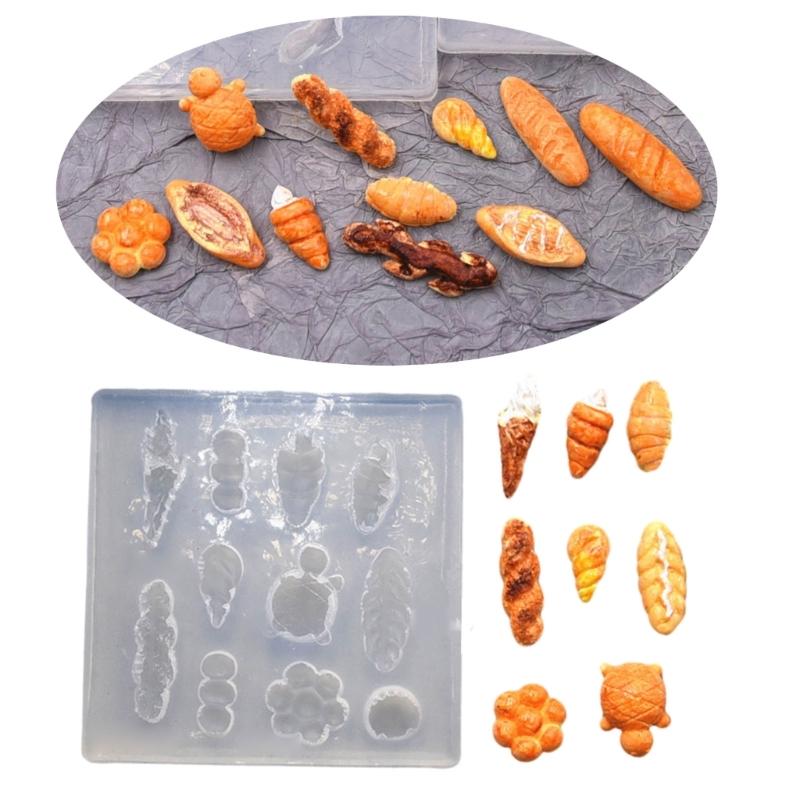 Mini Bread Silicone Molds Resin Casting Molds for Food Toy Bread Candy Chocolate Jewellery Accessories Making