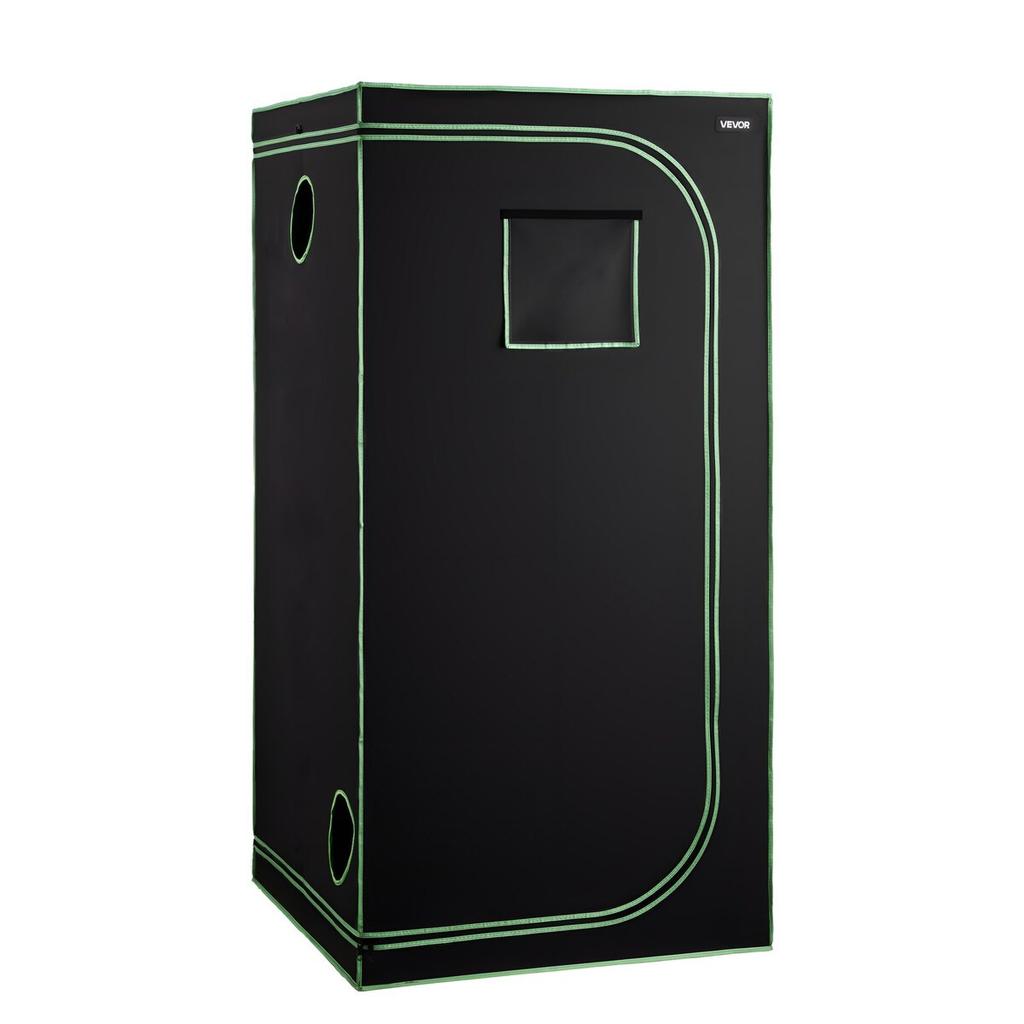 Indoor Grow Zelt, 100 x 100 x 200 cm, 600D Hochreflektierendes Mylar, Indoor Pflanzenzelt mit Beobachtungsfenster, Bodenschale & Reißverschluss, Robuste Zucht
