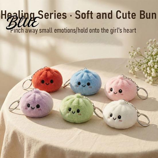 Food Shaped Keychain 2Pcs Dumpling Keychain, Soft Plush Squeezable Key Lightweight Charm Holder G