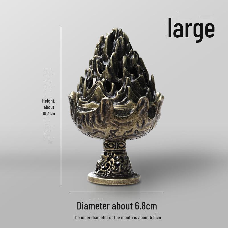 

Курильница Boshan Tower из сплава в стиле ретро - держатель из агарового и сандалового дерева для чайной церемонии, кабинета, гостиной или офиса