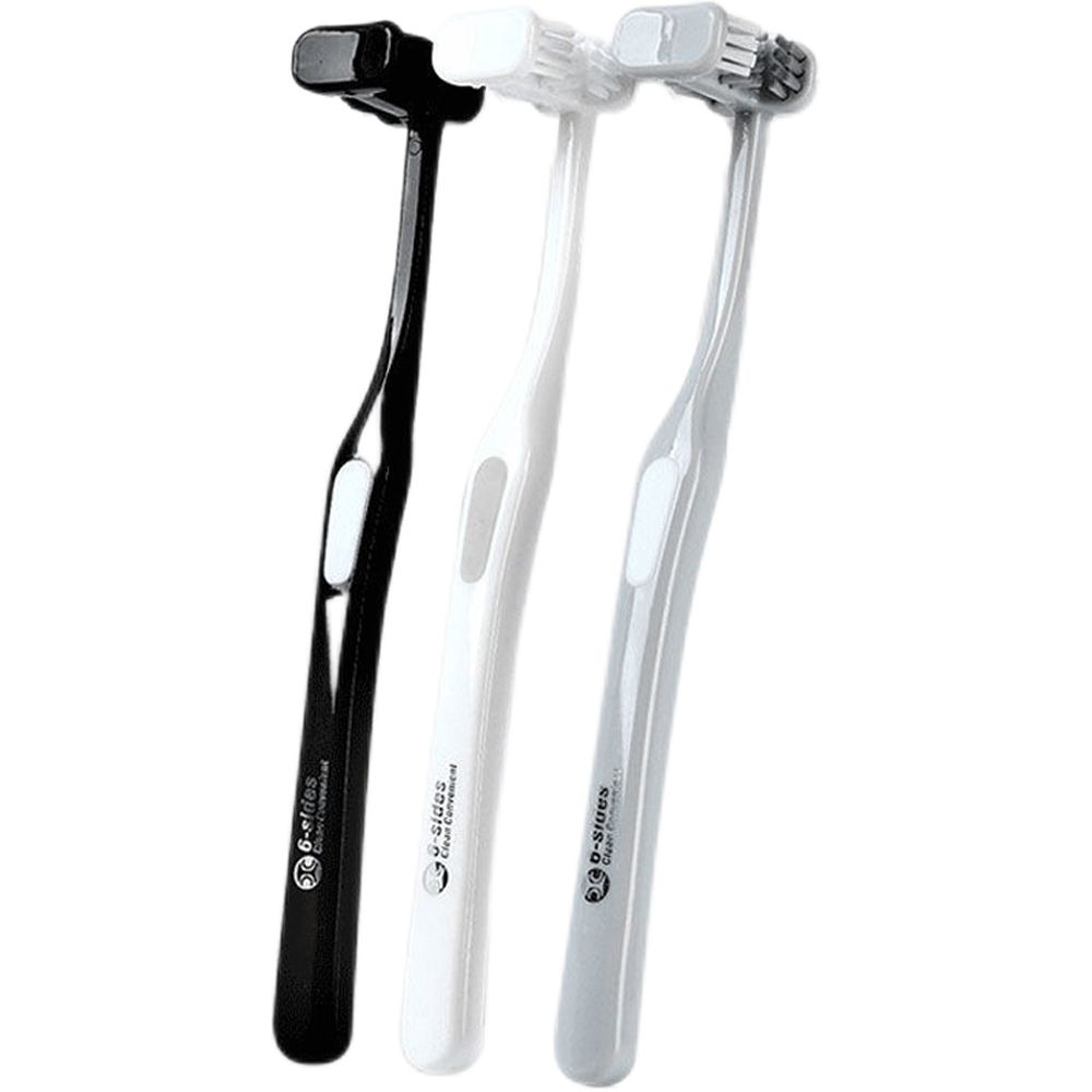 

Tool Teeth Cleaner All Wrapped 6 Sided Toothbrush Cleaning Tooth Brush Oral Care Brush Toothbrush чорний