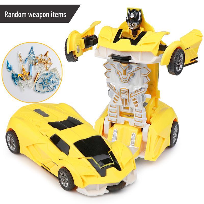 Popular Children's Deformed Toy Robot and Car Set for Educational Play at Street Markets and Night Stalls.