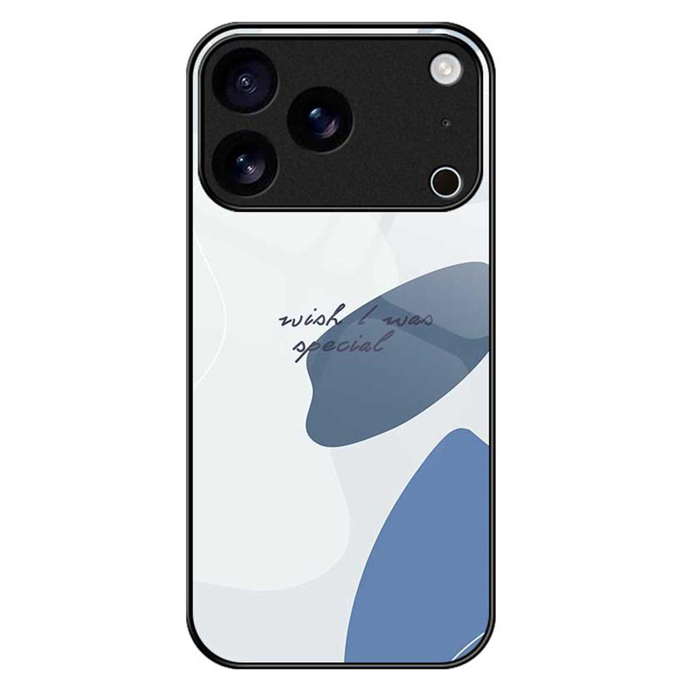 For iPhone 17 Pro Max Case TPU PC Tempered Glass Pattern Printing Phone Back Cover