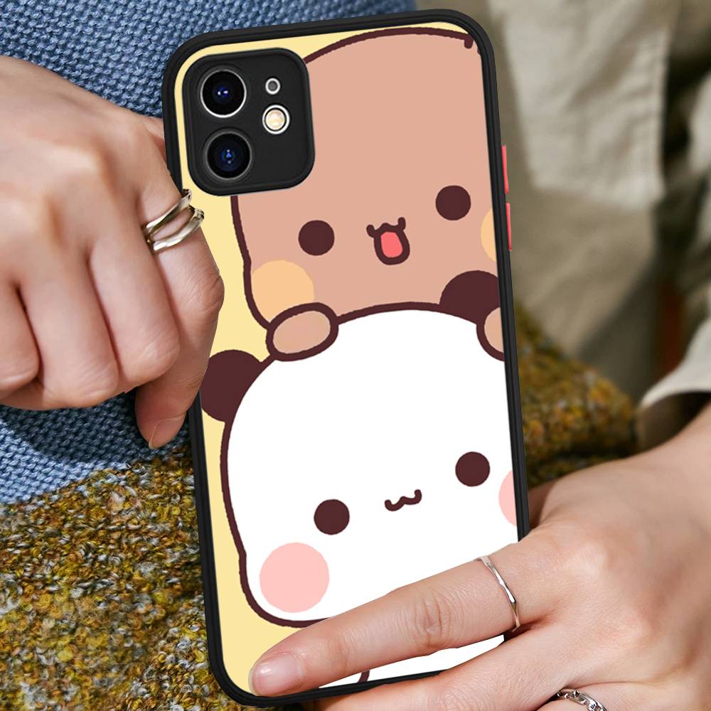 Custodia per Telefono con Personaggi Bubu e Dudu Per IPhone 16e 16 15 14 13 12 11 Pro Max X XS Max Plus Opaca Trasparente