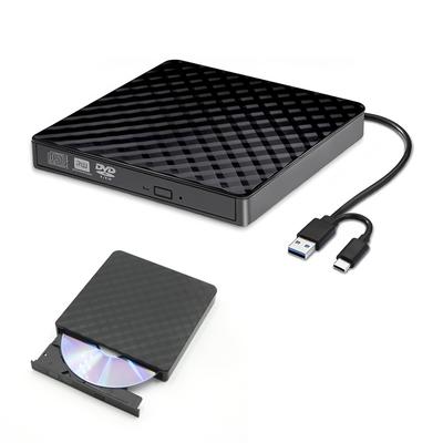 Yowodana CD DVD Kompatibel mit Lesen Externes Optisches Externes CD Optisches Leises Laufwerk, Extern, USB3.0 Typ-C, Win/Mac/Linux, DVD/CD/VCD & Schreiben,