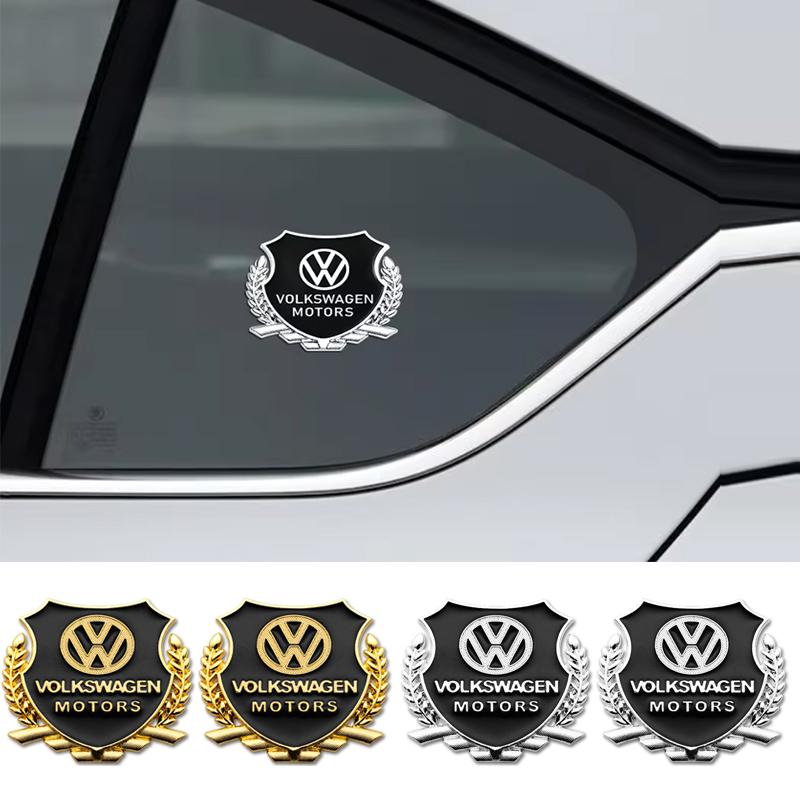 2Pcs Car Badge Body Trunk Metal Sticker For Volkswagen VW Polo Golf Touareg Passat Magotan Tiguan Auto Window Decal Accessories CWS1 