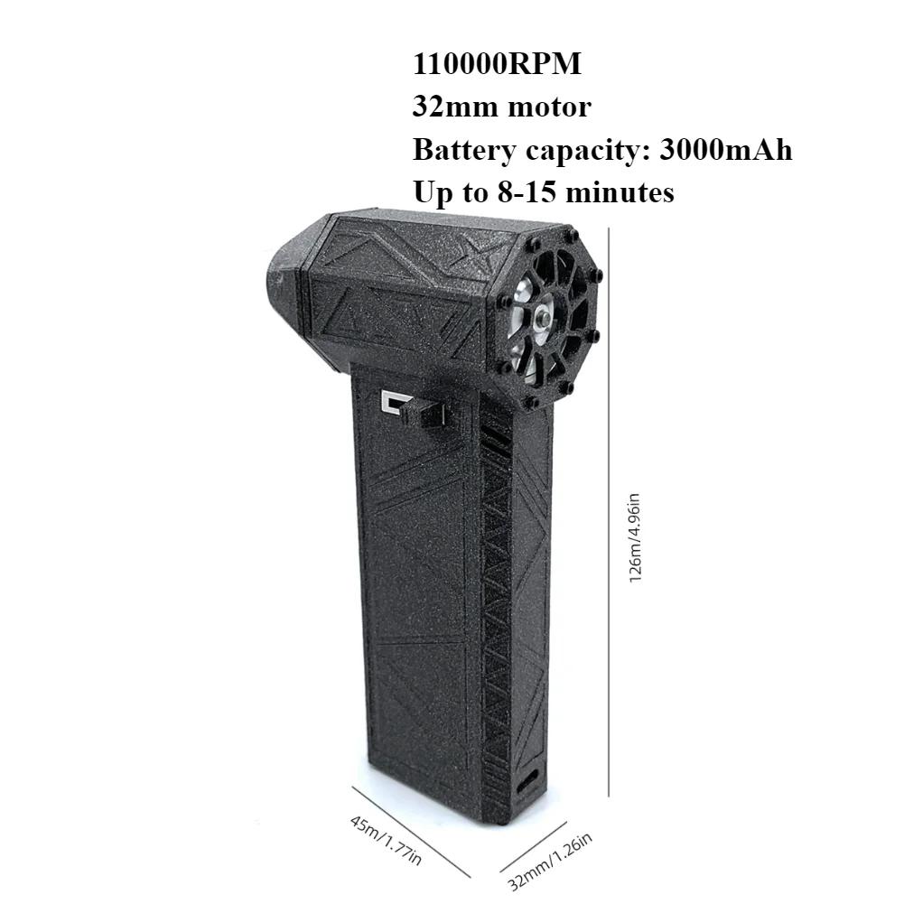 

110000 об/мин Мощный воздуходув Компрессорный воздуходув Перезаряжаемый очиститель воздуха Мощное всасывание Турбо-жесткий вентилятор Турбо-реактивный вентилятор для чистки