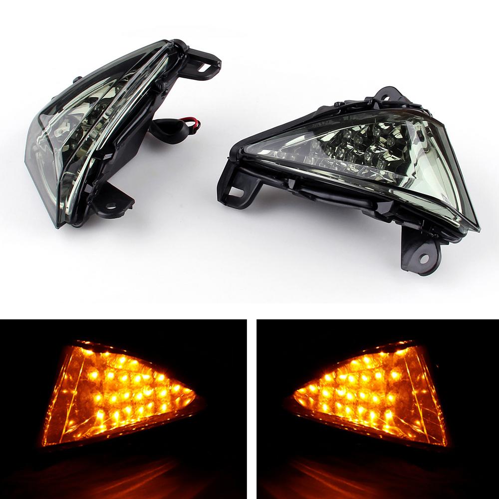 

Front LED Turn Signals Blinker Indicator For Kawasaki Z750 Z1000 2007-2009 Smoke