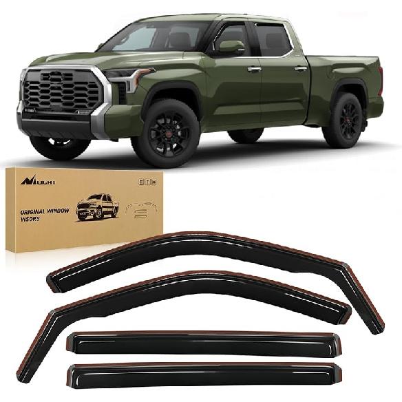 Nilight in Channel Rain Guards for Tacoma 2005 2006 2007 2008 2009 2010 2011 2012 2013 2014 2015 Double Cab Original Window Deflectors, Vent Window Tundra 2022-2024 CrewMax