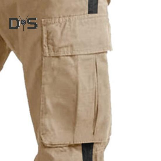 Men Pants with Multi Pockets Drawstring Elastic Waist Wide Leg Loose Cargo Pants Daily Solid Color Sweatpants for Outdoor Hiking Camping