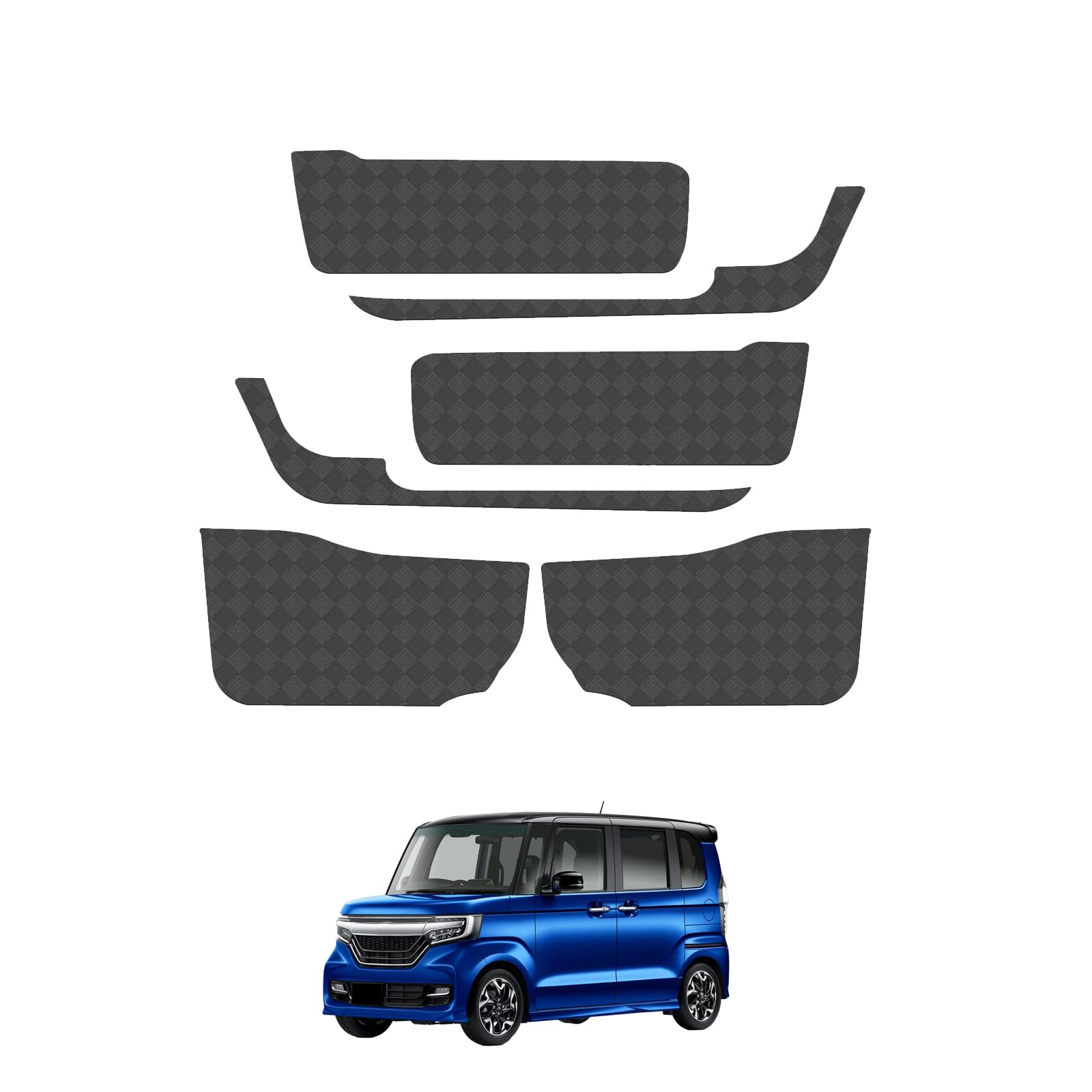 

SHAOHAO New Set of TPU Door Kick Guards for Honda Compatible with Driver and Passenger Easy to and Door Trim Interior Protection 6-Piece N-BOX