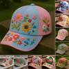Baseball Hat Embroidery Flower Pattern 3D Printing Retro Sun Protection Summer Cap Hiking Outings Traveling
