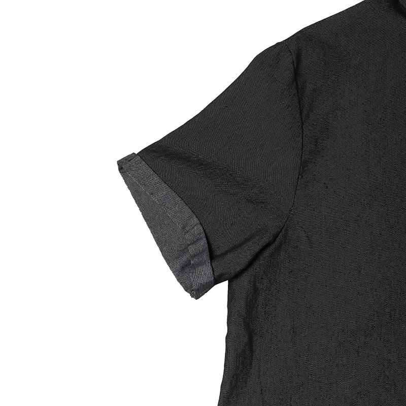 ZANZEA Vestido camisero informal de verano de manga corta con cuello vuelto para mujer