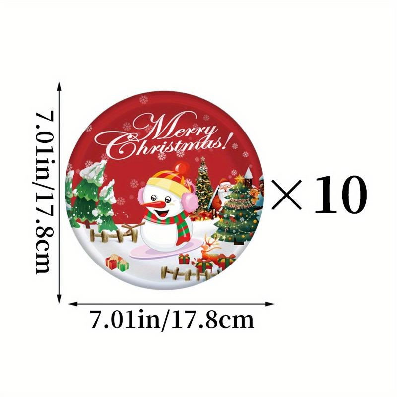 30-teiliges festliches Weihnachts-Party-Set - 9-Zoll- und 7-Zoll-Pappteller und Becher mit Schneemann-Motiv und "Merry Christmas"