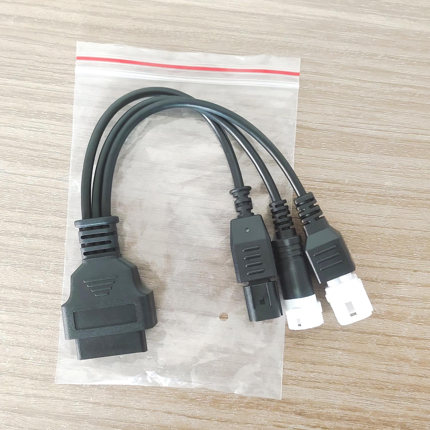 

Кабель-адаптер OBD для мотоцикла Yamaha Honda (3+4 контакта на 16 контактов) чёрный