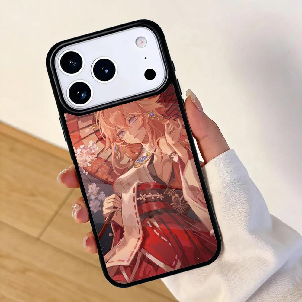 Genshin Impact Yae Miko Mobile Phone Case for IPhone 17 AIR 16pro Max 15 14 13 12 11 Bumper Cover