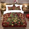 3pcs Colorful Christmas Tree Print Coreless Duvet Set Multi Size Bedroom Dormitory Bedding Decoration Machine Wash Design