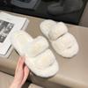 Femmes Fourrure Chaude Hiver Fourrure Chaussons Pelucheux Pantoufles Maison Chaussures d'Intérieur Chambre Pantoufles Féminines Dames Bout Rond
