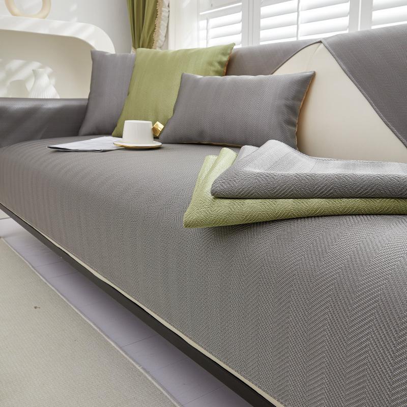 Summer Ice Silk Sofa Cushion  New Mat Cushion, Modern Simple Universal Non-Slip Sofa Cover Seat Cushion