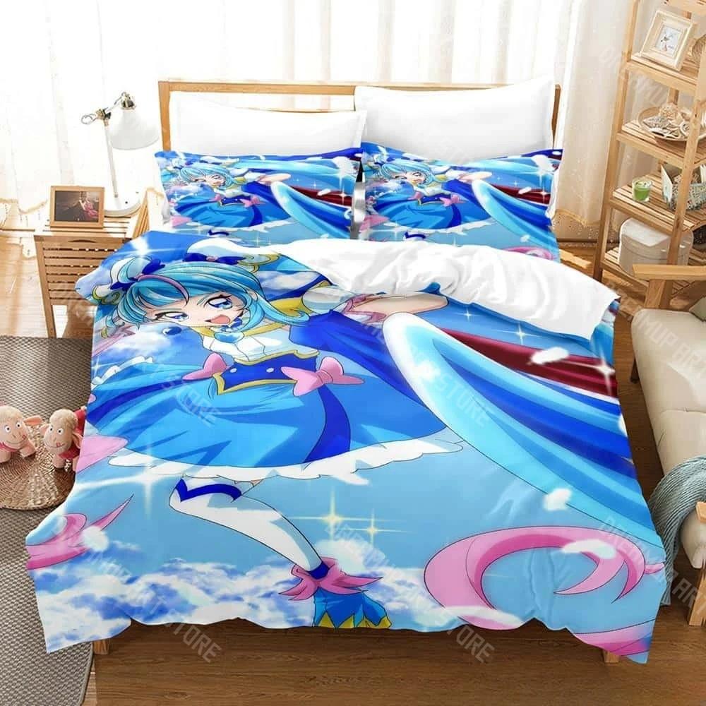 3D Printed Sora Harewataru Glitter Force PreCure Bedding Set for Boys Girls Duvet Cover Twin Queen King Full Single Double Sizes