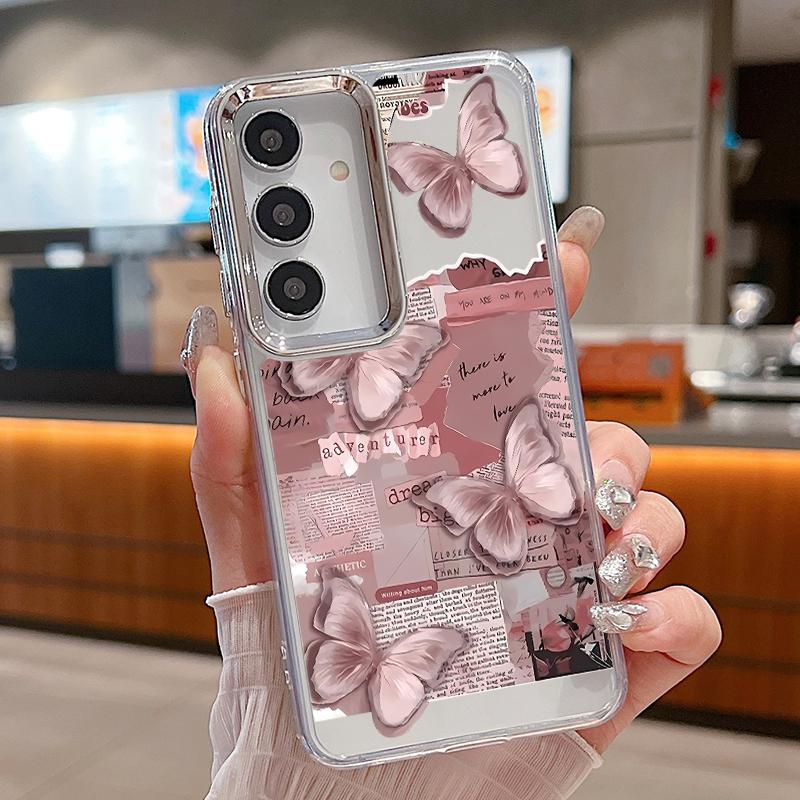 Butterfly Printed Phone Case For Samsung Galaxy S26 S25 S24 S23 Ultra S24 S25 FE A17 A57 A56 A16 A55 A37 A36 A15 Clear TPU Cover