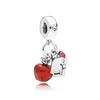 New Drawing plate Christams Apple Beads Fit Fashion  Charms 925 Sterling Silver Bracelet Jewelry Women Acessories Diy