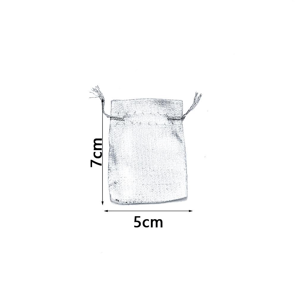 5-10Pcs Silver/Gold Foil Cloth Drawstring Bags Jewelry Gift Bags Candy Beads Bracelet Packing Pouch For Wedding Gift Storage Bag