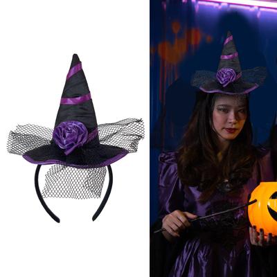 Creative Witch Headband Halloween Party Supplies Soft Fabric Hair Ornament Headwear For Sensitive Skin Kids