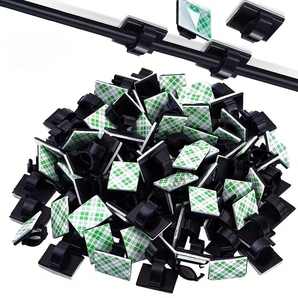 50/20/10PCS Cable Organizer Clips Wire Winder Holder Earphone Mouse Cord Clip Protector Management Adhesive Hooks Desk Clamp