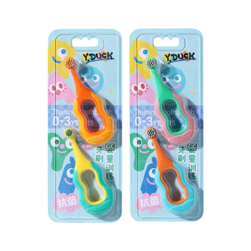 2 Pack Children's Toothbrushes Staged Teeth Protection Antibacterial Soft Bristle for Infants 0-3-6-9 Years Old