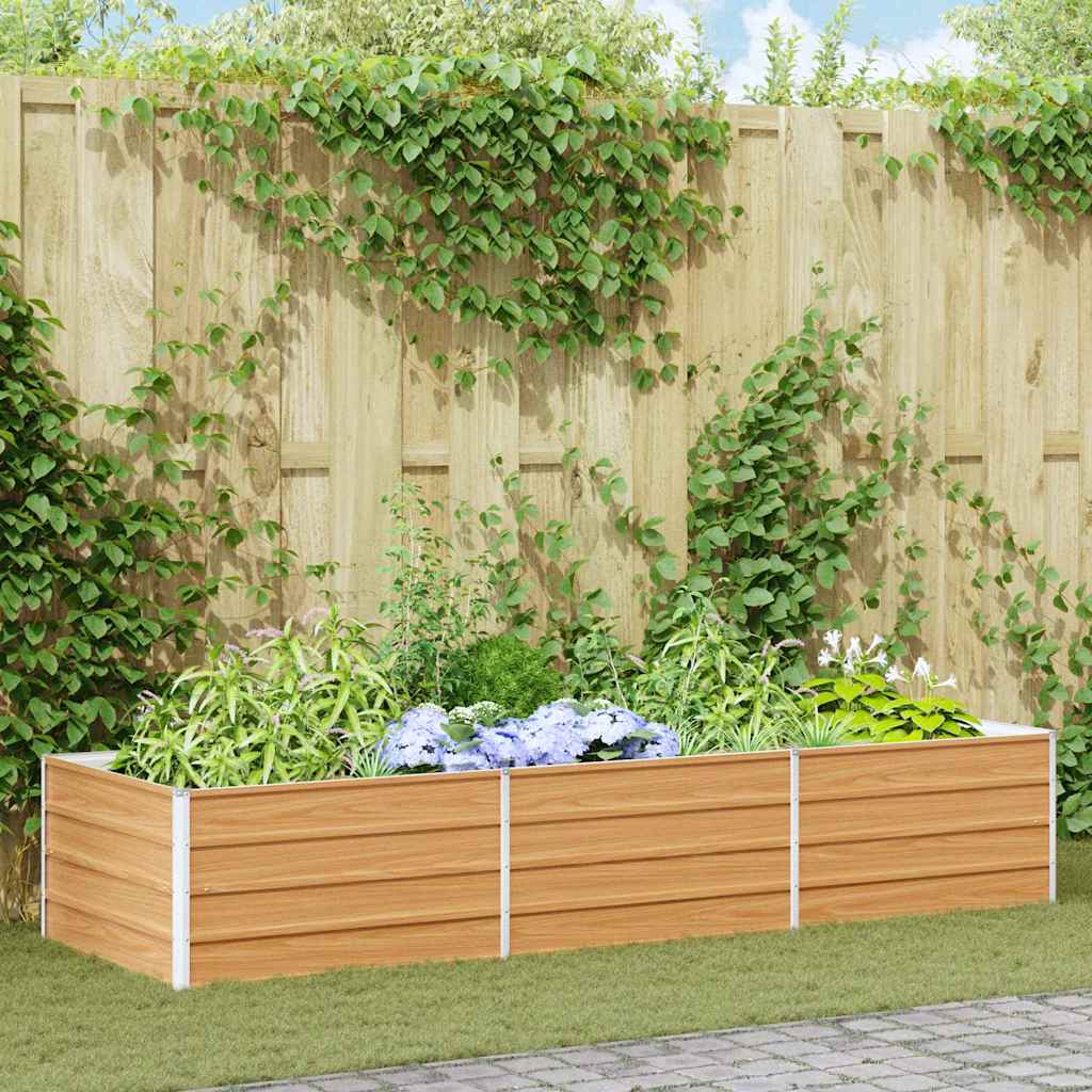 Raised Bed Light Brown 240 x 80 x 45 cm Galvanized Steel