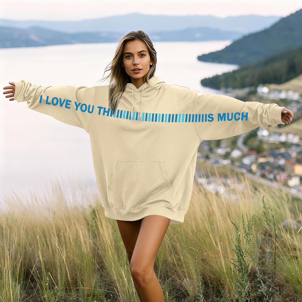 Damen Modisches Lässiges Langärmeliges Paare Buchstaben-Print Kapuzen-Sweatshirt