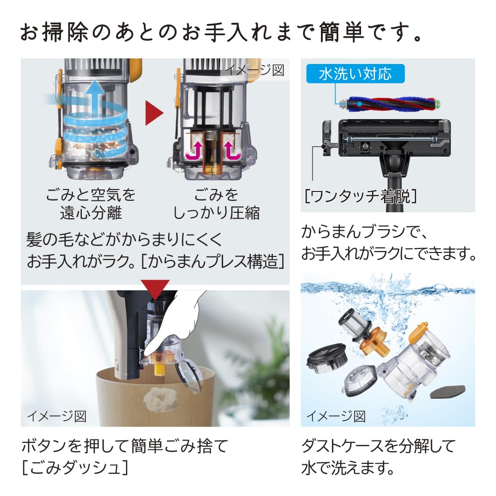 Stick Vacuum Cleaner Beige Hitachi [Cyclone Type/Cordless] PV-BL50M-C