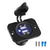 Panel de Toma de Corriente USB Dual Impermeable 3.1A 4.2A Adaptador de Salida de Corriente con Luz LED 12-24V para Coche Barco Marino Móvil