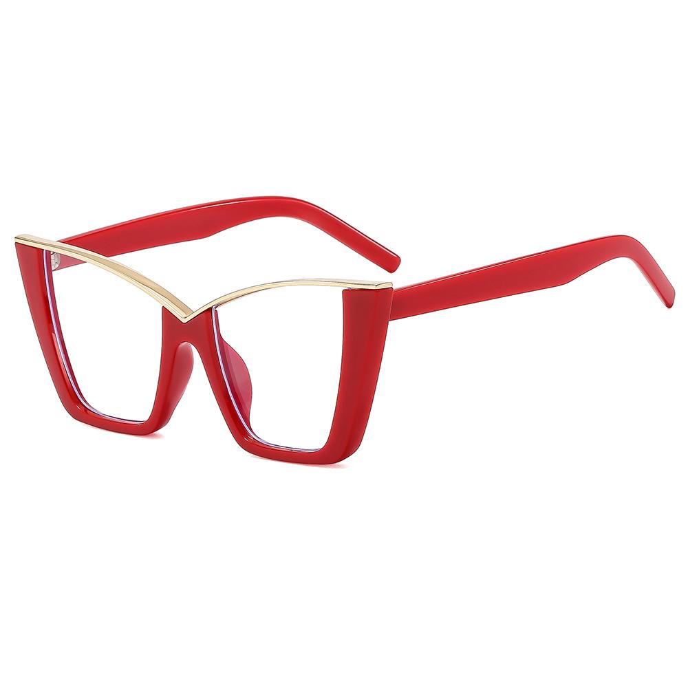 Oversized Cat Eye Glasses Women Trendy Vintage Blue Light Blocking Eyewear Brand Design Chic Non-prescription Eyeglasses