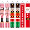 Christmas Outdoor Decorations 1Pair Xmas Banner Nutcracker Soldier Banner Santa Snowman Merry Christmas Door Porch Decor 2026