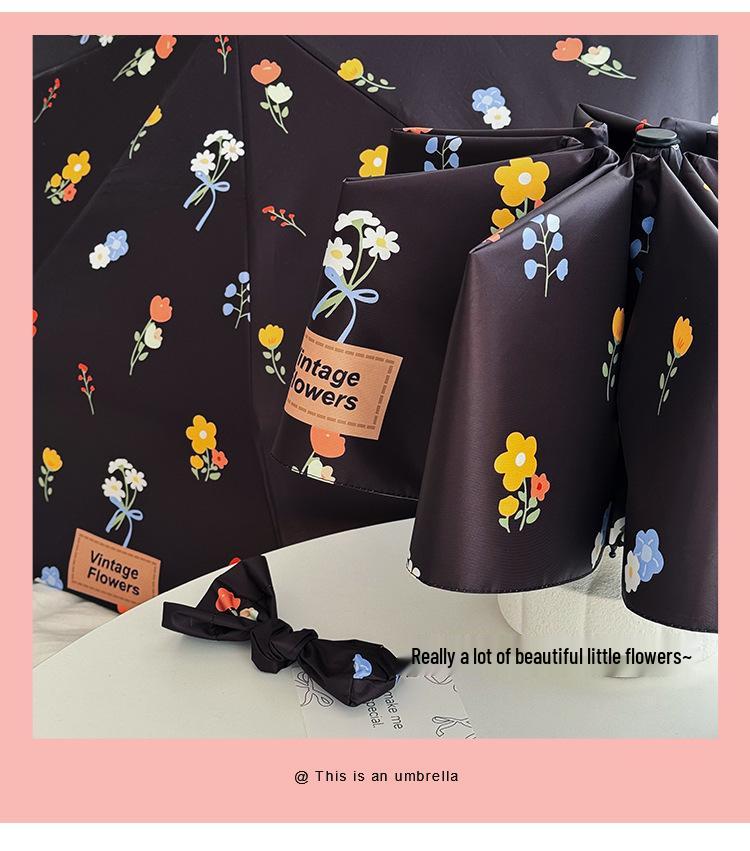 Sturdy Folding Umbrella: Cute Print, Dual-Use for Sun and Rain, Sun Protection for Men and Women