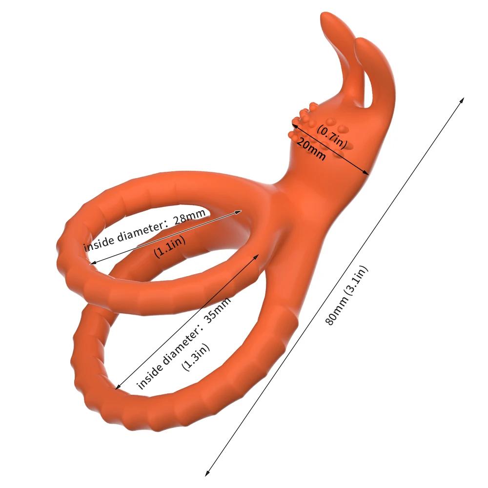 Men's Silicone Penis Ring Clitoris Stimulator Cock Ring Ejaculation Delay Penis Ring Erection Ring Sex Toys for Men Couples