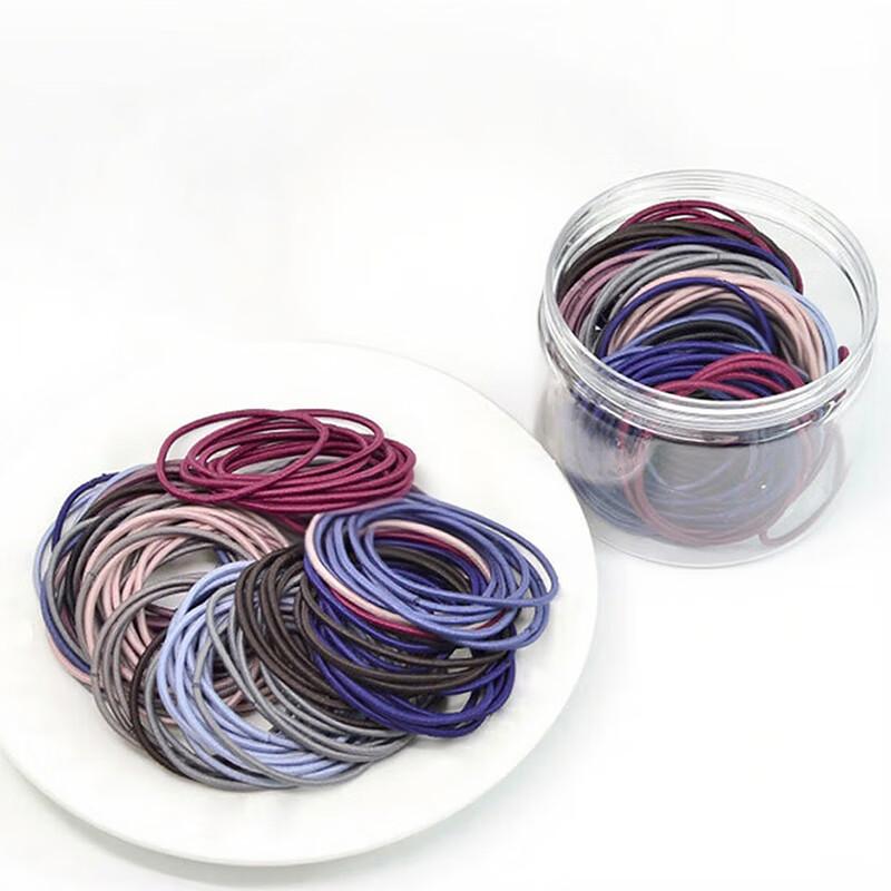 Jiaoxuefei High-Elasticity Thin Rope Hair Tie, Colorful, 100 Pieces, Rubber Band Hair Tie, Hair Loop, Hair Band, Hair Elastic