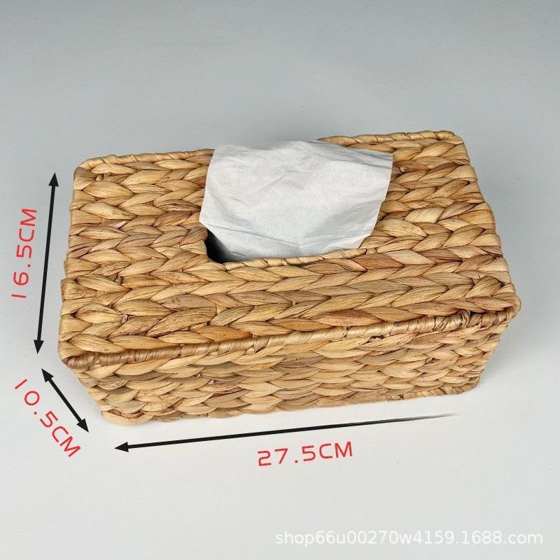 

Straw Weaving Pastoral Style Extraction Paper Towel Extraction Desktop Paper Towel Storage Basket жёлтый