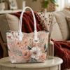 Elegant Floral Printed Tote Bag for Daily Shopping and Commuting